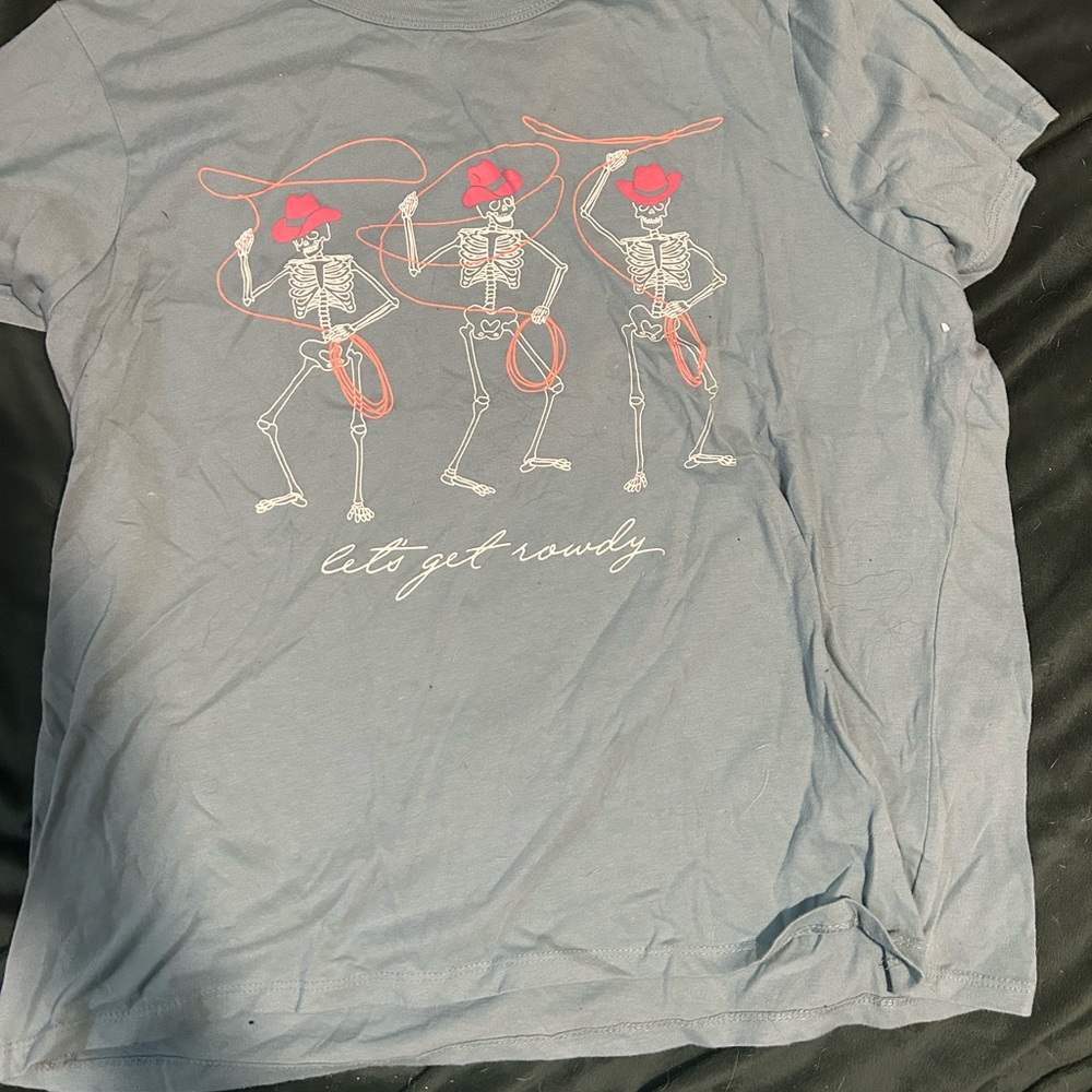 Kids Skeleton Cowboy Graphic Tee - Blue